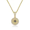 18K White Gold Plated Compass Pendant Iced Out Hip Hop Jewelry Bling 5A Hip Hop Pendant Necklace 4