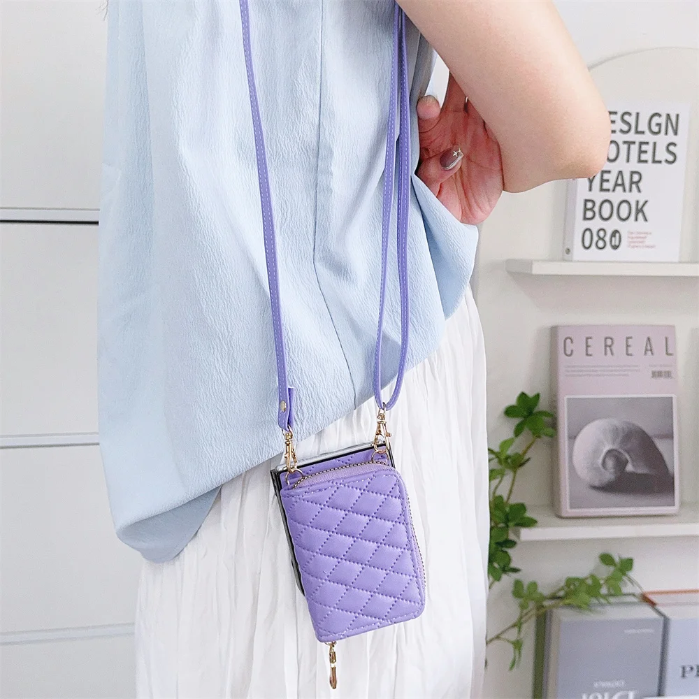 Leather Crossbody Zipper Wallet with Card Holder Phone Case