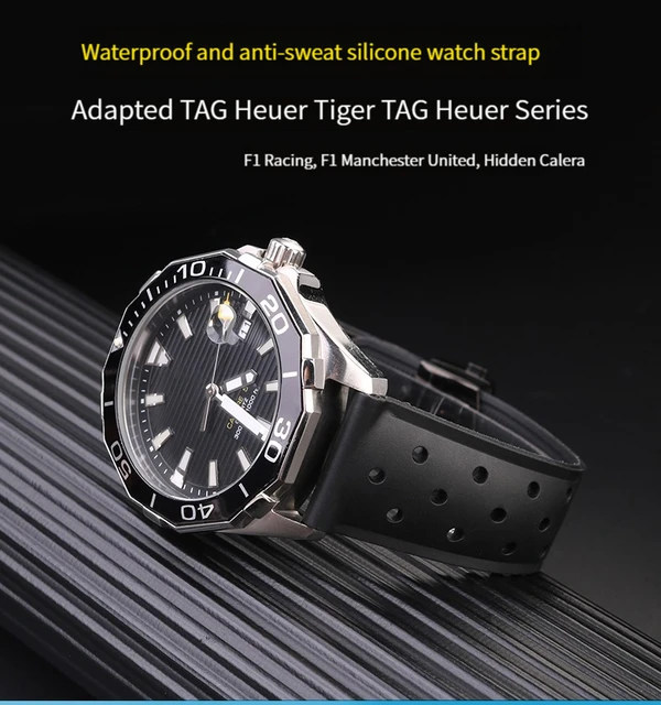 22mm Silicone Watch Strap for Tag Heuer Racing F1 WAZ2113 Sports Watch  Series Diving Waterproof Strap Rubber Men Watch Band - AliExpress
