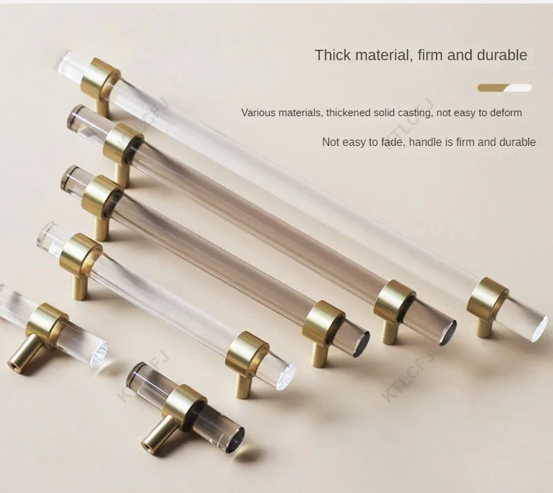 Description Picture 5 of itemEuropean Acrylic Handle American Transparent/Black Cabinet Drawer Wardrobe Door Handle Single Hole 96/128/160/224mm