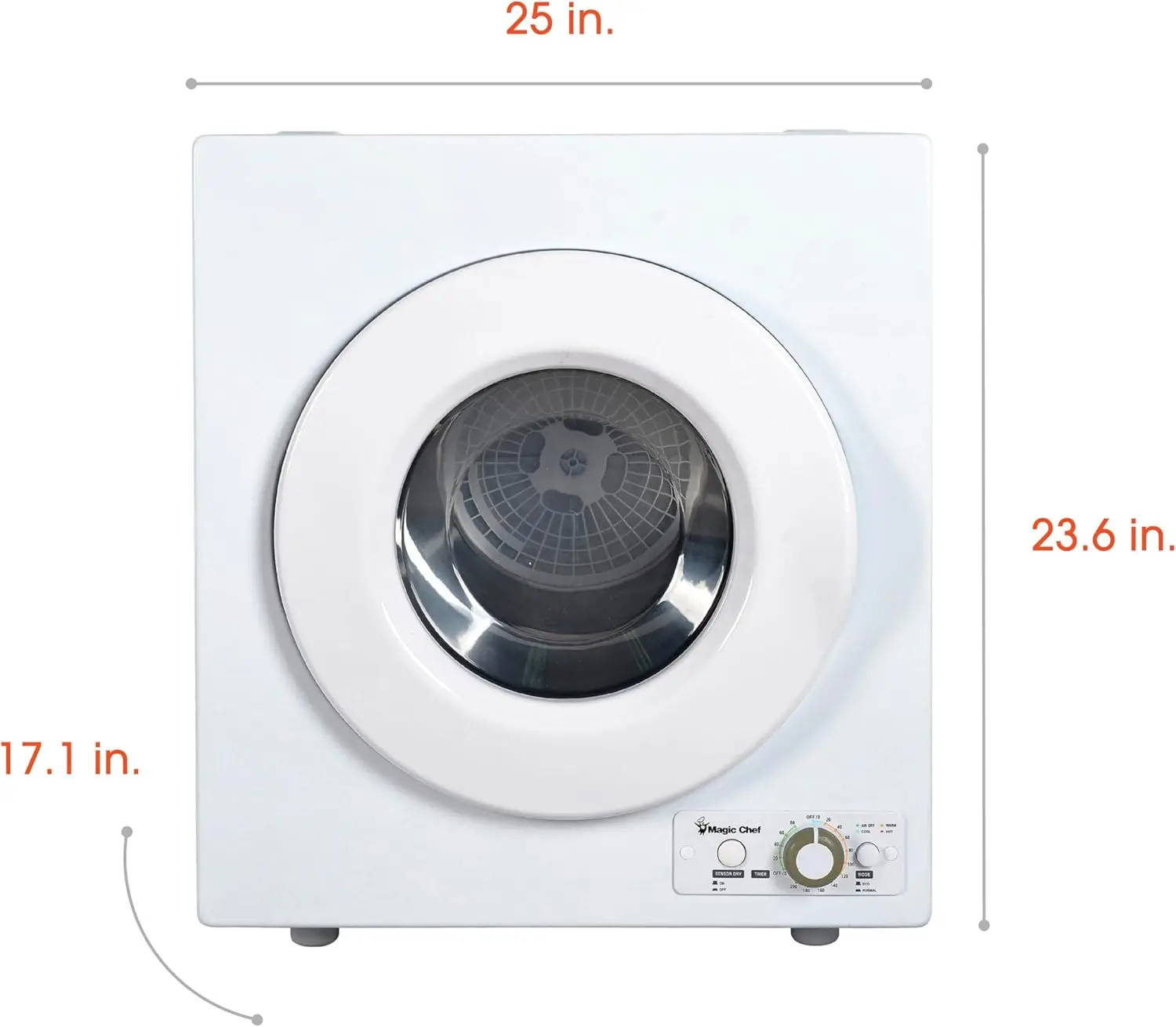 Compact Laundry Dryer Machine, Small Portable Dryer, Vented, 2.6 Cubic Feet 3