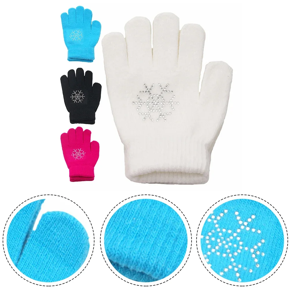 Skating Gloves Figure Skating Gloves Cotton Non-Slip Winter Warm Stretch Glove Children Kids Cycling Gloves For Ice Sports 5