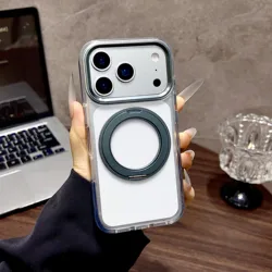 Rotating Stand Case with Magnetic Ring, Clicky Sound, and Military - Grade Drop Protection - iPhone 15 Pro (CLZJHUI)