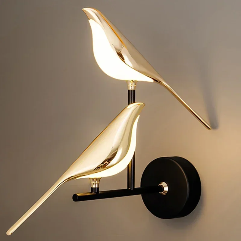 

Creativity Bird Light Led Wall Lamps Hallway Stairs Sconce Mounted Bedroom Bedside Lamp Postmodern Designer Decor Fixtures