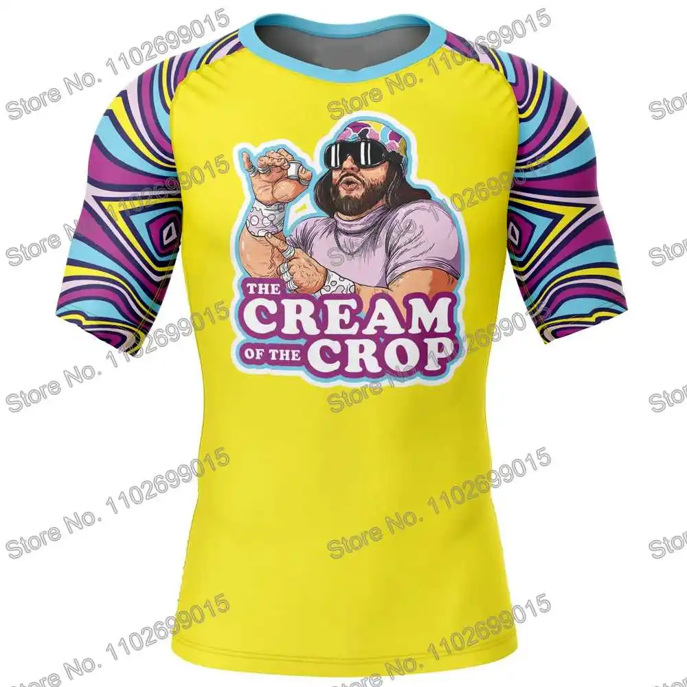 Macho Man Randy Savage The Cream Of The Crop Surfing Clothing Swimsuit Men Rash Guard Short Sleeve Diving Summer Beach Tights rash guard,surfing swimsuit