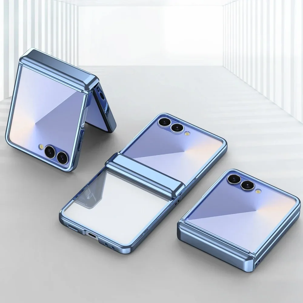 Electroplated Hinge Full Protection Case with Tempered Film Protective Cover