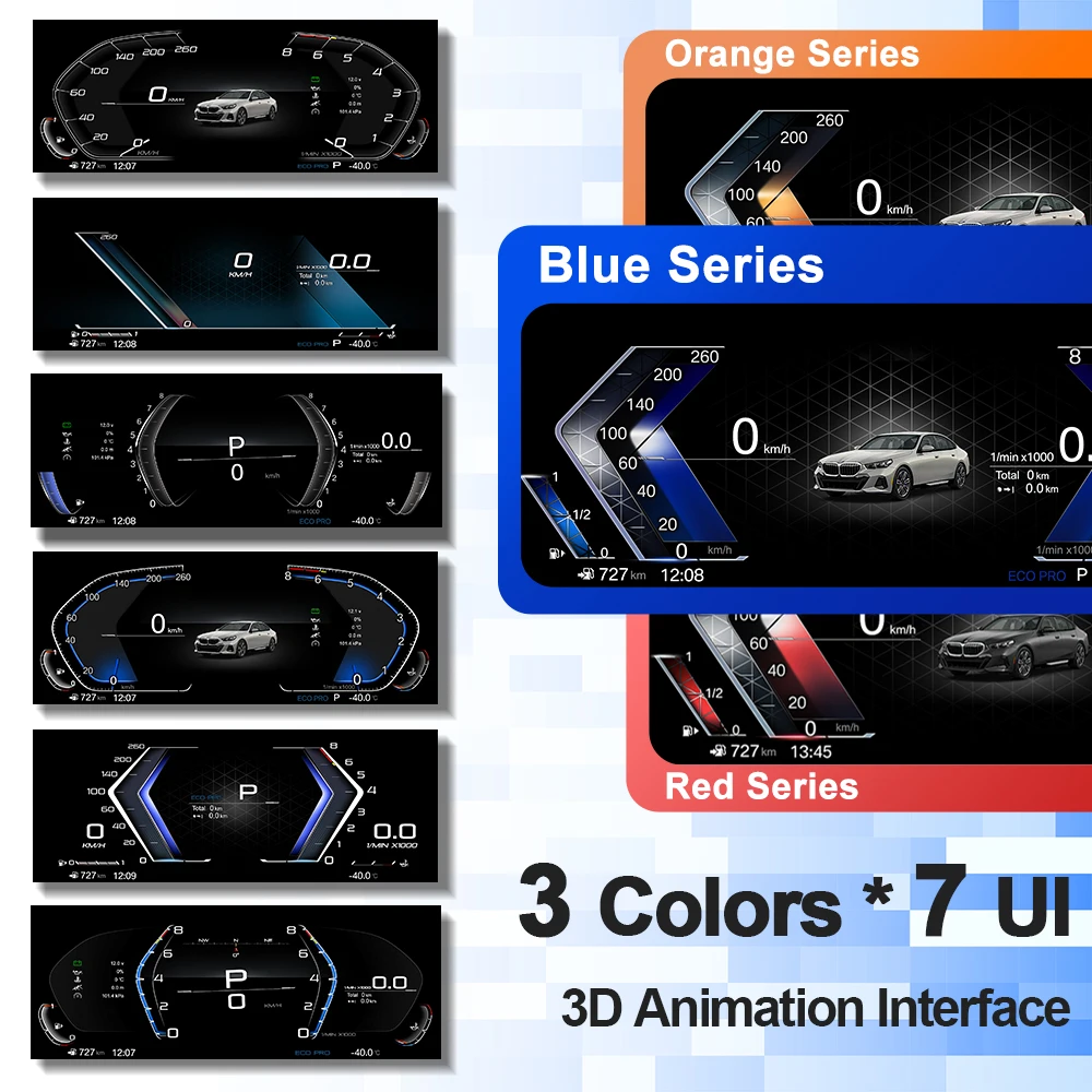 12.3 ''Digital Instrument Cluster for BMW X5 E70 X6 E71 F15 F16 blue light anti-glare screen Panel Cockpit Voor carplay OTA