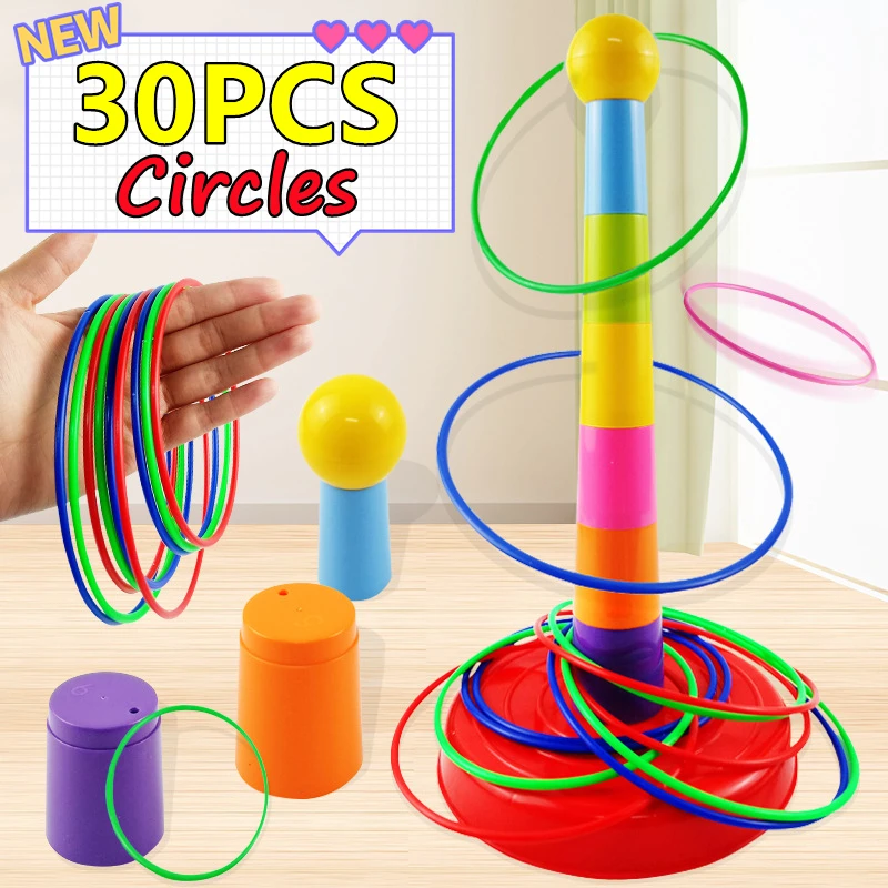 

New Children Outdoor Fun Toy Sports Circle Ferrule Stacked Layers Game Parent-Child Interactive Ferrule Throwing Game Kids Gifts