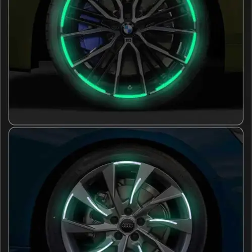 20pcs Car Wheel Hub Reflective Sticker Tire Rim Reflective Strips Luminous for Night Driving Car Bike Motorcycle Wheel Sticker - Image 5