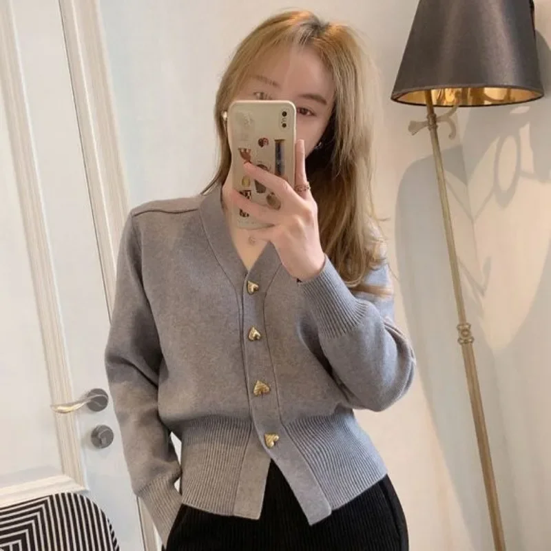 Women's Cardigans Loose Red V Neck Ladies Knit Sweaters Spring Autumn Long Sleeve Harajuku Fashion 2025 Light Elegant Jackets - 3