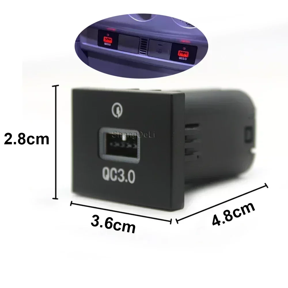 12V/24V 자동차 듀얼 USB QC3.0 Type-C 충전 포트 퓨즈 박스 소켓 포드 포커스 2004-2011 액세서리 용 빠른 전화 충전기 어댑터