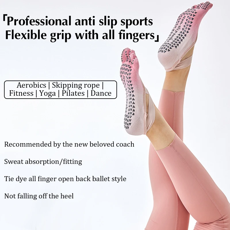Gradient Yoga Socks Professional Dispensing Anti-Skid Socks Women'S Five-Finger Socks Sports Socks Fitness Jump Pu Lati Socks 8 S617adf107c154e0b9f54b812981bb70bw