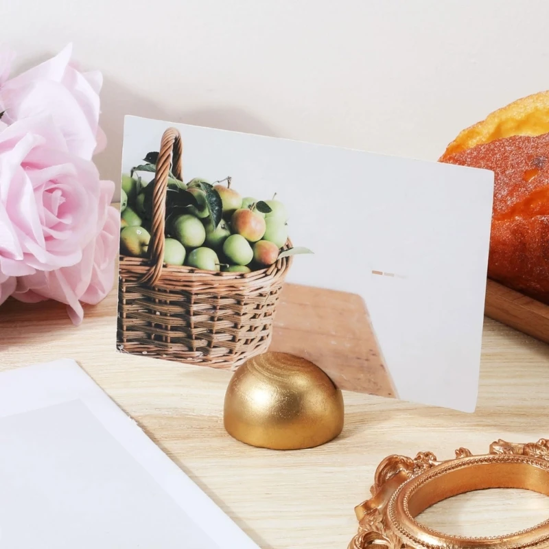 Set of 12pcs Gold Table Number Holders Round Place Card Stands for Parties