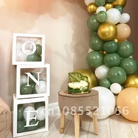 

26 Transparent Box A-Z Letters Baby Shower Decoration Frist 1st Birthday Wedding Party Docoration Kids Balloon Gifts Supplies