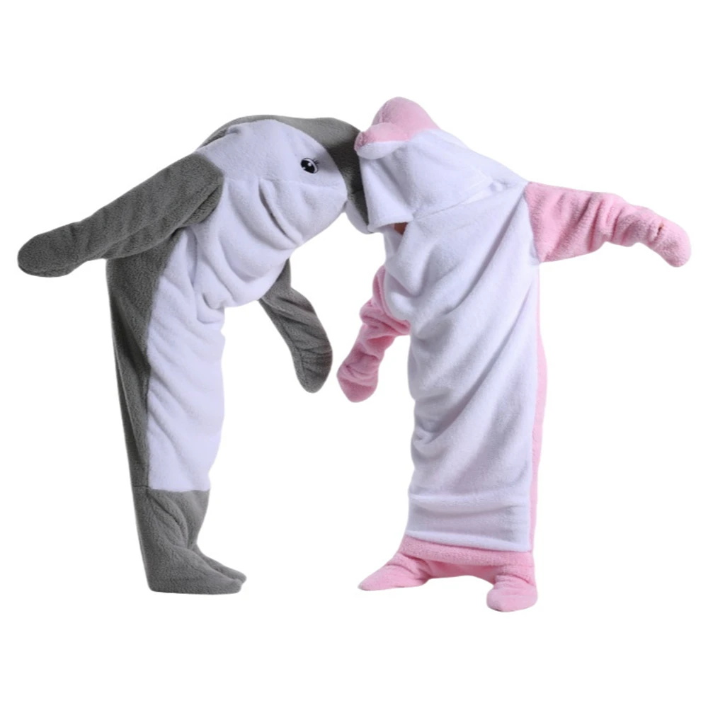 Cosplay Costumes Anime Dolphin Killer Whale Shark Kigurumi Pajamas Jumpsuits Winter Flannel Plush Adult cartoon