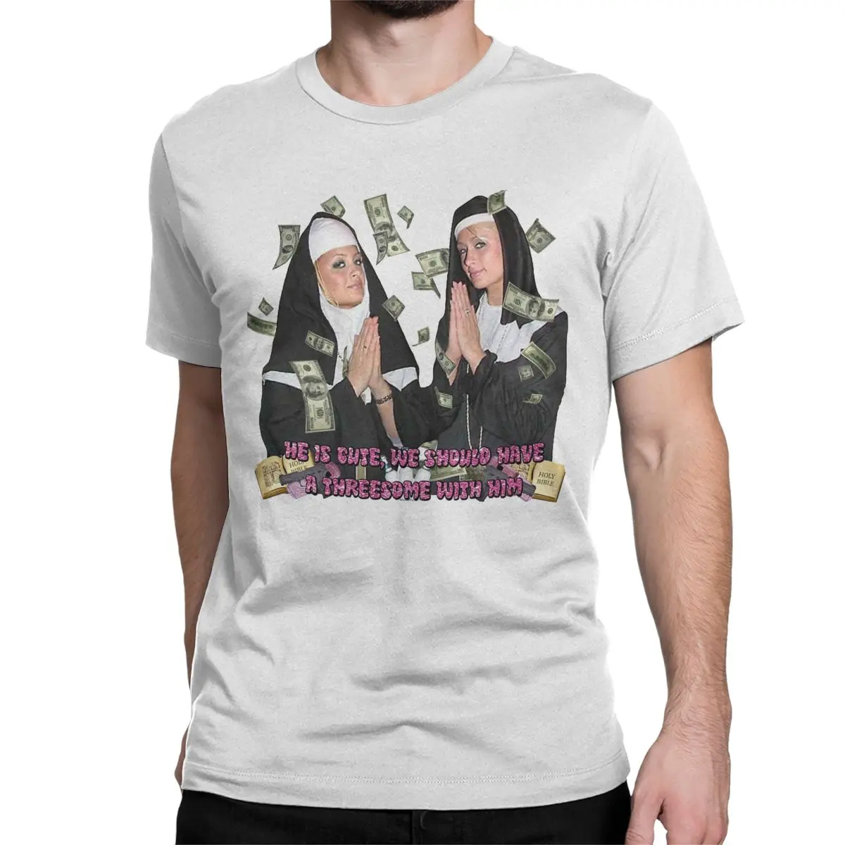 thumbnail image 1 of Camisetas de Ocio y Nichole Richie como Monjas para Hombre y Mujer, Camisetas de Algodón Puro, Camisetas de Manga Corta, Idea de Regalo, Ropa, 1 of 7
