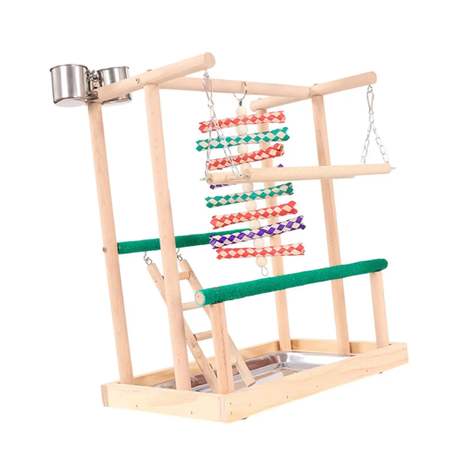 Parrot Playground Perch Play Exercise Toy, Platform Parrots Play Stand Exercise Activity Center for Budgie Conures Cockatiels