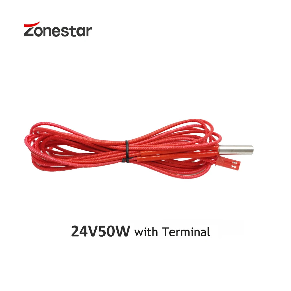2 개/몫 카트리지 히터 세라믹 튜브 Piepe Φ6x20mm Reprap ZONESTAR FFF FDM 3D 프린터 핫 엔드 DIY 키트 12V40W 24V50W