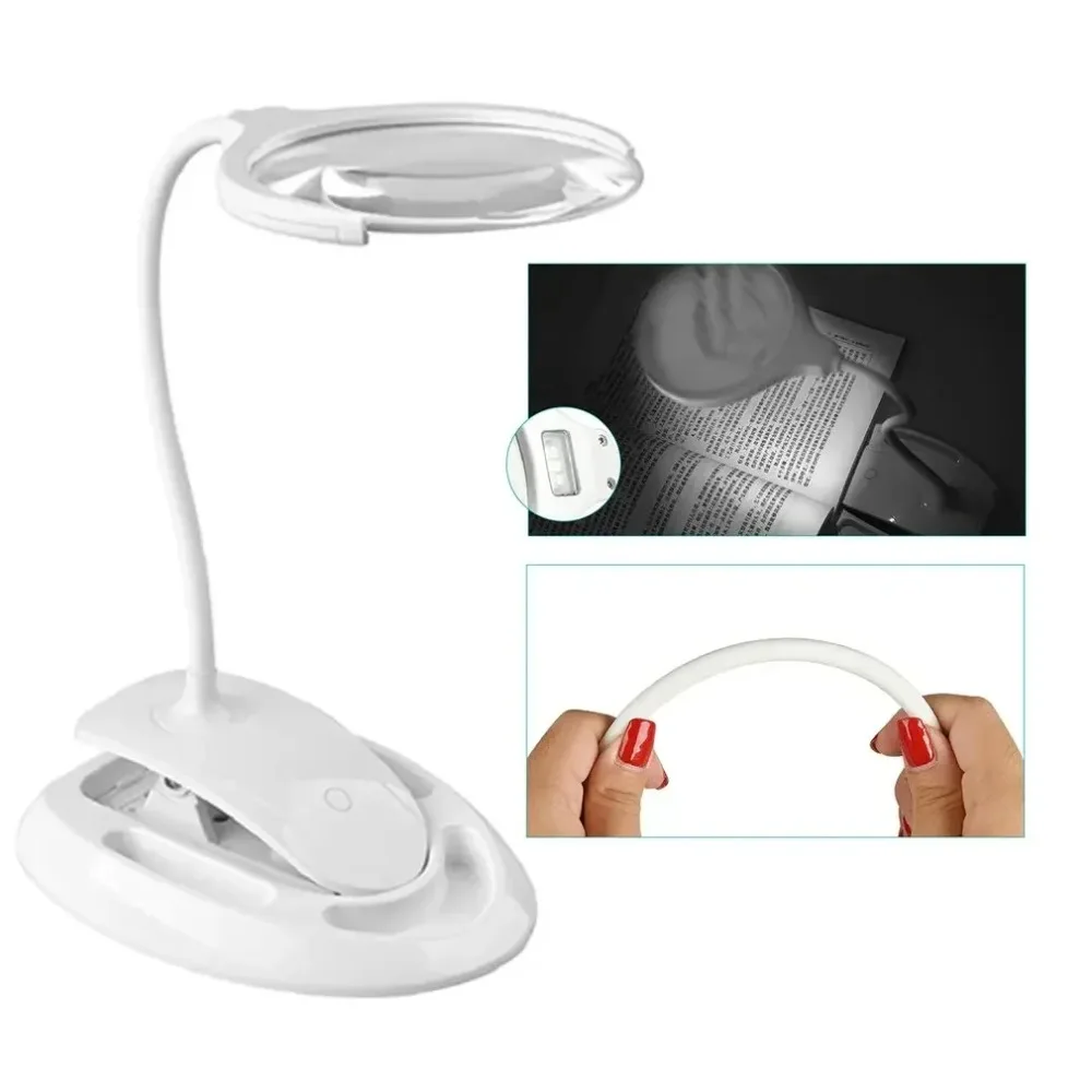 Détail de l'éclairage LED de la loupe de bureau grossissante 3X/8X 100mm pour réparation de précision