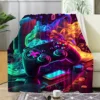 Neon Gaming Controller Blanket - Soft, Cozy, Stylish Decor for Ultimate Home Comfort and Ideal Gift for Gamers 3