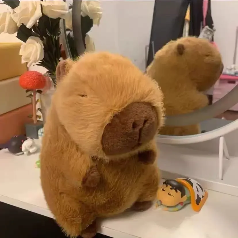 Cute Capybara Plush Toys Pillows Simulation Capybara Animals with Stretchable Nasal Mucus Soft Stuffed Plushy Dolls Kid Gift 6