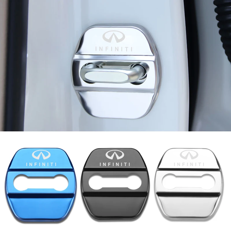 Car Door Lock Cover Car Door Lock Stickers Car Door Cover 4pcs Car Styling Auto Door Lock Cover Car Sticker Case For Infiniti FX35 Q50 ESQ QX50 QX60 QX70 EX JX35 G35 G37 EX3