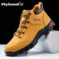 FLYLAND Fashionable Casual Men's Shoes High Top Outdoor Sports Shoes Comfortable And Safe Ankle Boots