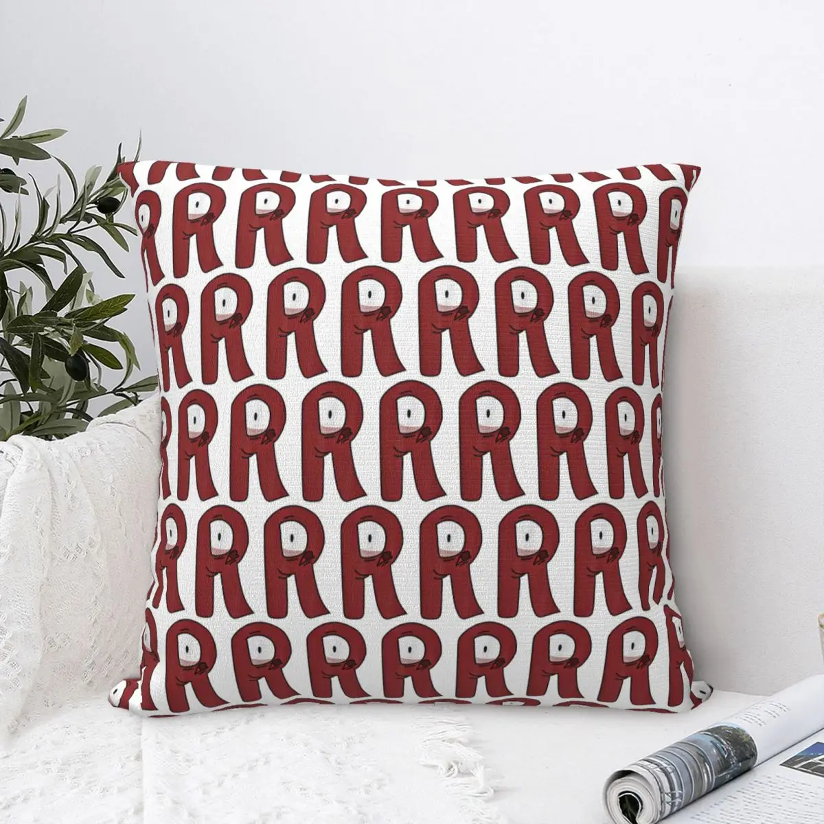 

Emotion Letter R Alphabet Lore Pillow Case Cushion Covers Vintage Polyester Decorative Pillowcover for Car 18"x18"