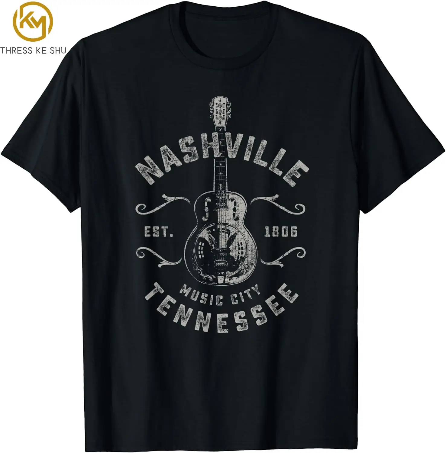 

Винтажная Футболка Nashville с изображением музыкального города США для мужчин и женщин, повседневные хлопковые повседневные футболки с изображением четырех сезонов, уличная одежда, футболки