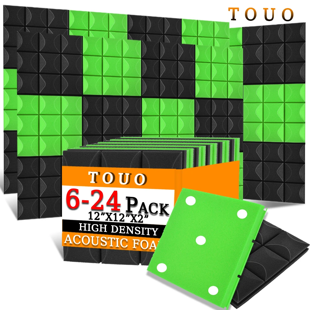 

TOUO Absorbing Material Sound 6-24 Pack KTV Room Wall Soundproof Foam Studio Acoustic Sponge Sound Insulation Treatment Panel