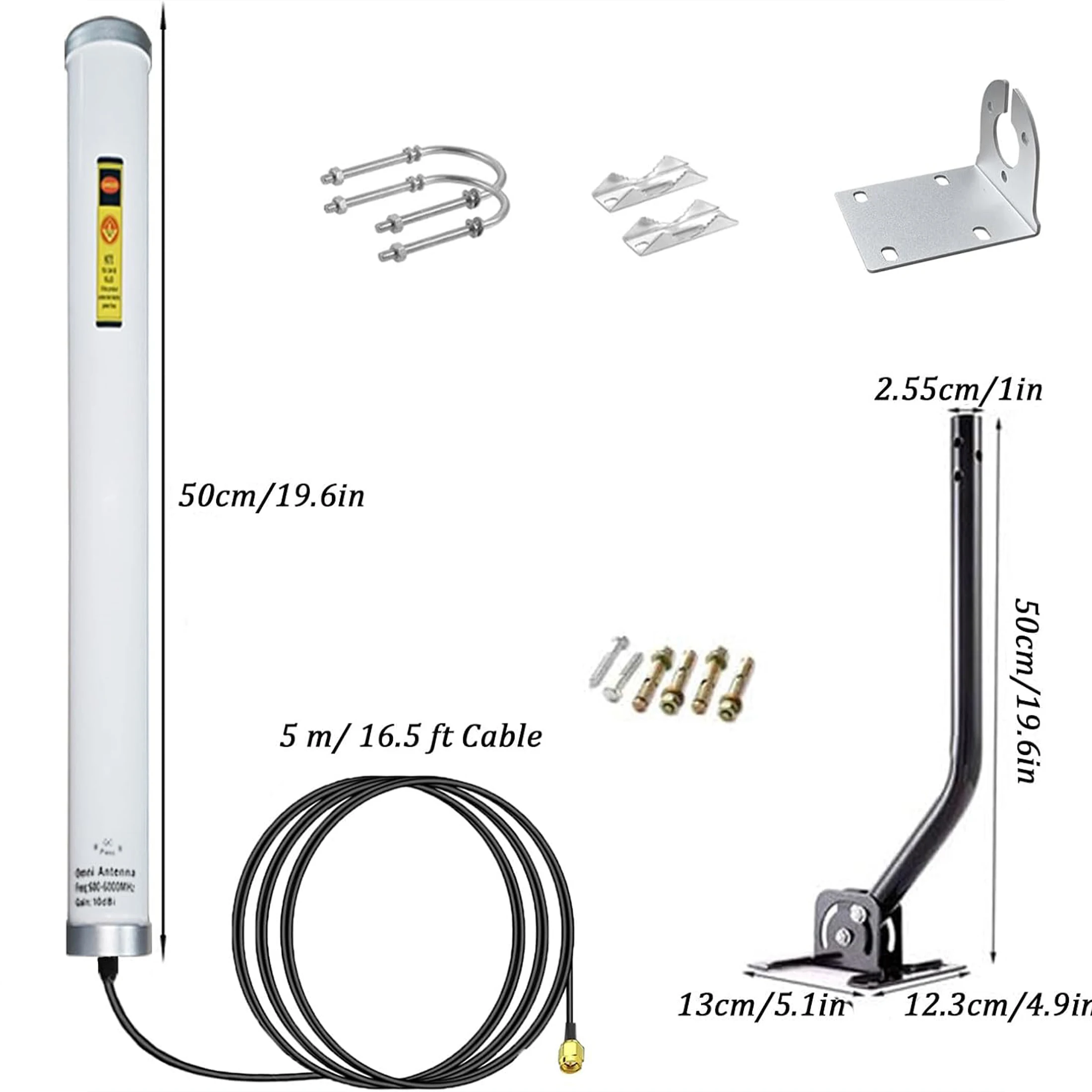 야외용 전방향 셀룰러 안테나 5G 4G LTE 고이득 10dbi 휴대폰 증폭기/라우터용 600-6000MHz