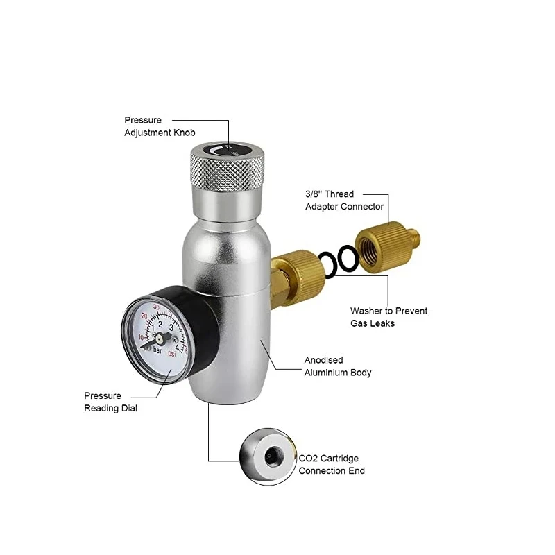 Description Picture 5 of itemMini Keg Growler Kit (5L Beer Keg & Adjustable Beer Faucet & 60psi Co2 Charger & Beer Keg Spear),Beer Disoenser For Home Brewing