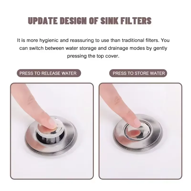 Washbasin Pressurized Drainage Filter Sink Filter Sewer Anti Odor Automatic Bounce Drainage Plug Shower Hair Collector sink filter,sink strainer,hair drain catcher,washbasin plug,washbasin leak plug,shower drain filter