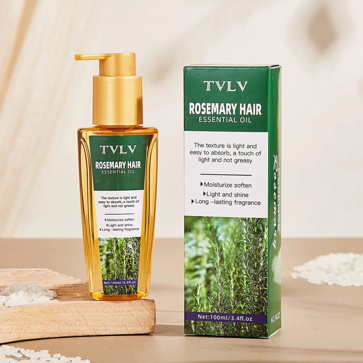 Rosemary Hair Essential Oil Long -lasting fragrance Hair Care Oil For split ends and dry hair Makes hair smooth silky
