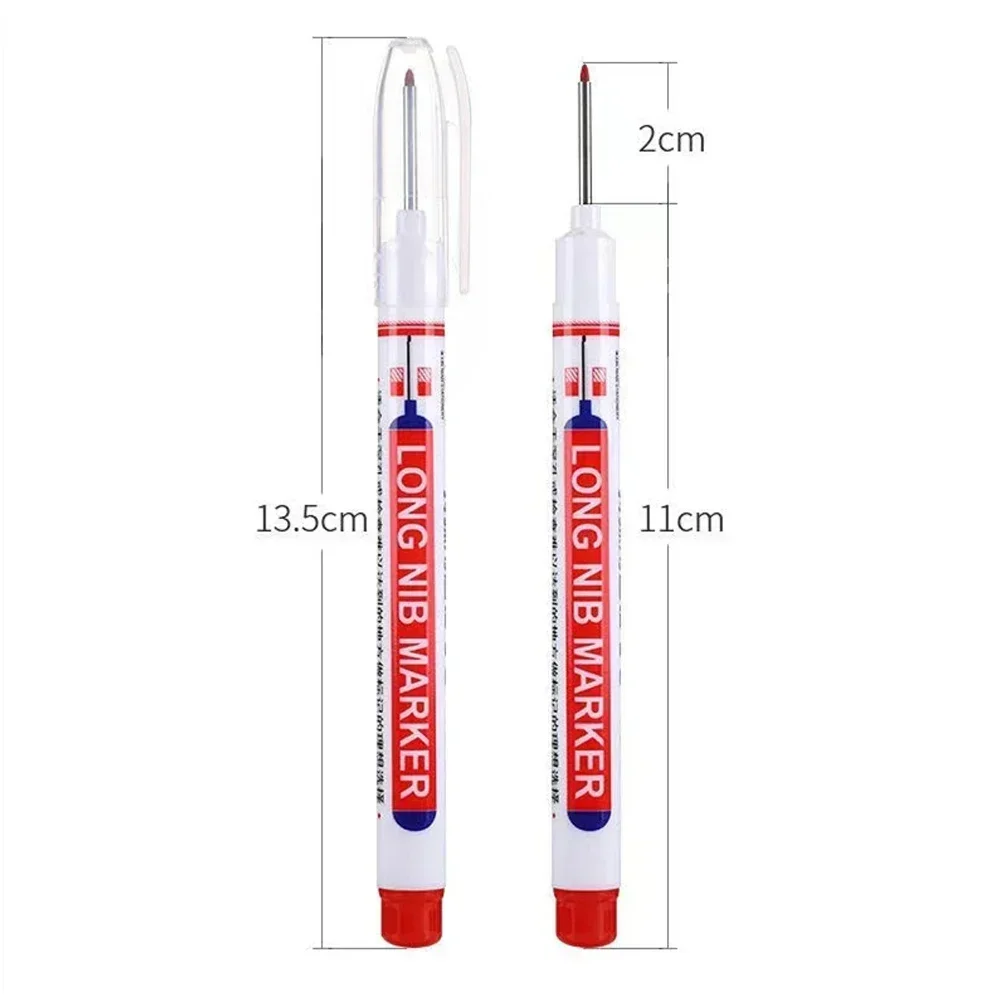 4-80Pcs 2cm Waterproof Long Head Markers Deep Hole Marker Pen for Metal Carpenter Red/Black/Blue/Green Ink Woodworking Tools 5