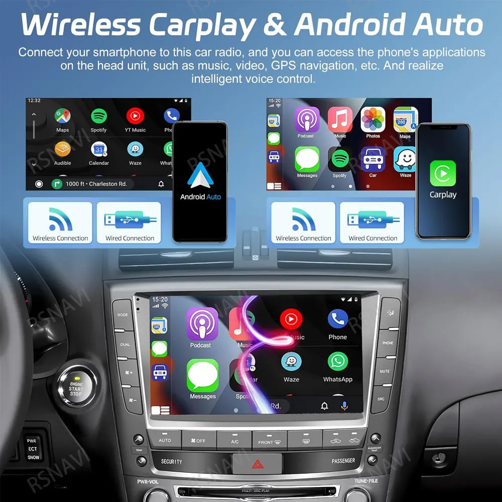 Radio para Auto Android 16 para Lexus IS250 IS300 IS200 IS220 IS350 2005 - 2012 4G LTE DVD Autoradio Reproductor de Video Carplay Inalámbrico 4