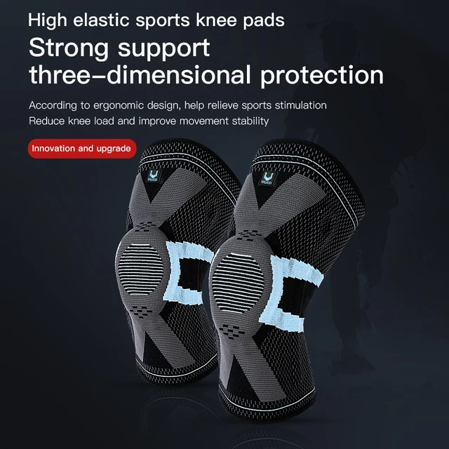Vilico 1 Pair Fitness Knee Pads Silicon Padded Patella Brace Kneepad Joint Support Compression Sleeve Basketball Knee Brace 2