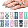 10/12 Sheets Self-adhesive Nail Stickers With Nail File Full Pack Nail Stickers Creative DIY Nail Art Decals Girls Color Fashion 1