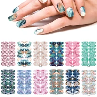 10/12 Sheets Self-adhesive Nail Stickers With Nail File Full Pack Nail Stickers Creative DIY Nail Art Decals Girls Color Fashion 1