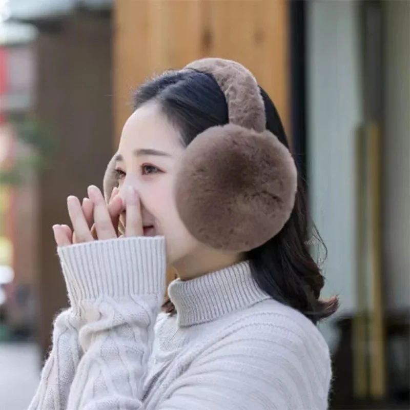 여성용 모피 귀마개, 따뜻한 러시아 겨울 진짜 모피 귀마개, 어린이 이어 커버, 여아 패션