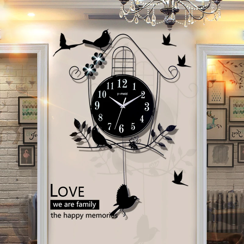 Fancy Digital Vintage Orologi Da Parete Grandi Orologi Da Parete A Pendolo Di Design Unico Orologio Di Lusso In Metallo Da Parete Live Room Decor