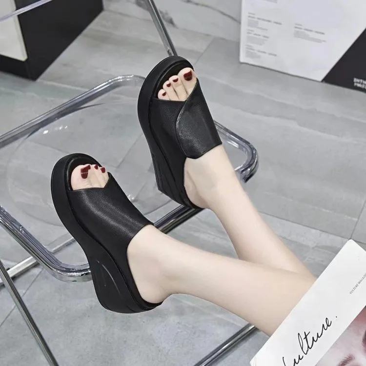 Summer Women Slipper Shoes Solid Color Casual Female Shoes Slip On Open Toe Walking Wedge Sandals Footwear Zapatillas Mujer women sandals,women wedges heels shoes