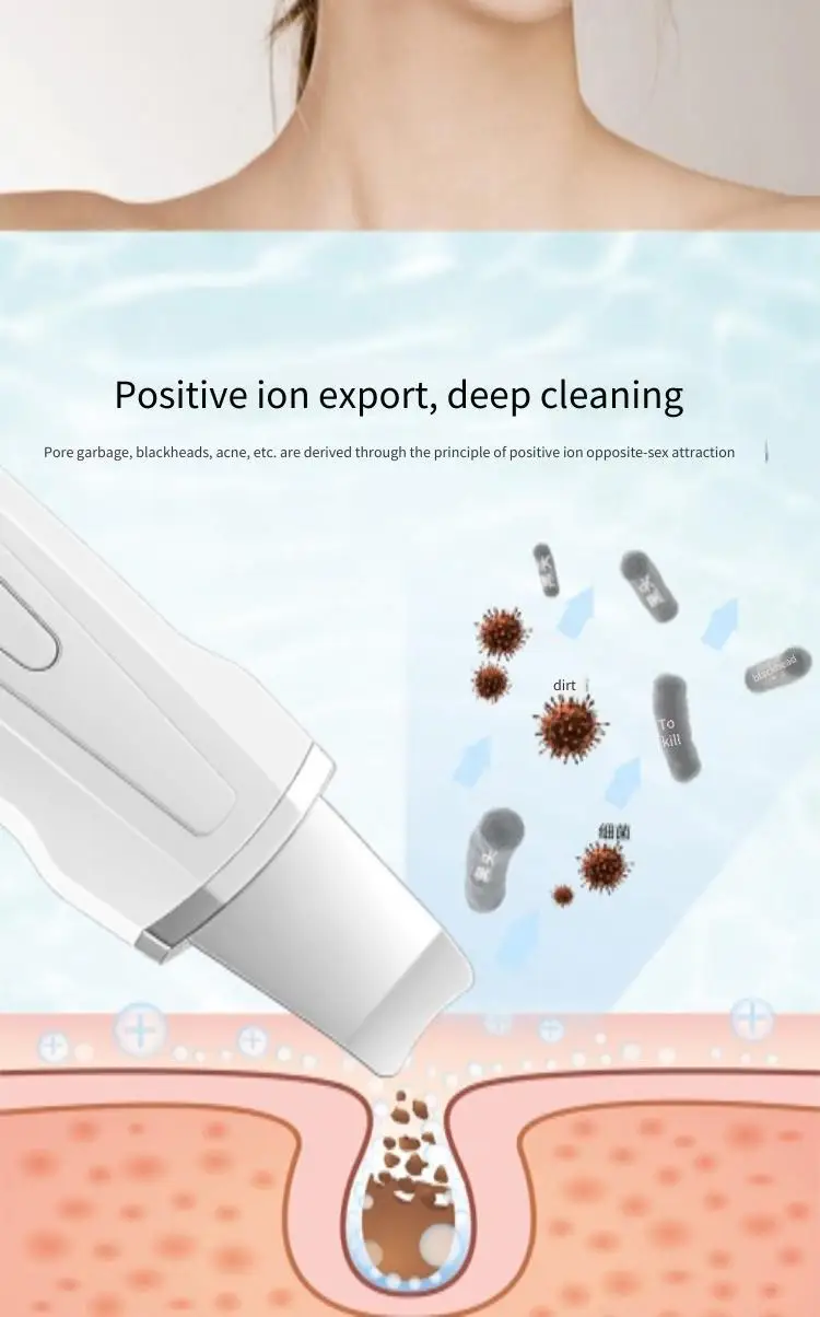 Description Picture 5 of itemNew Ultrasonic Peeling Machine Facial Pore Cleaning Blackhead Suction Instrument Peeling Knife Ultrasonic Ion Beauty Instrument