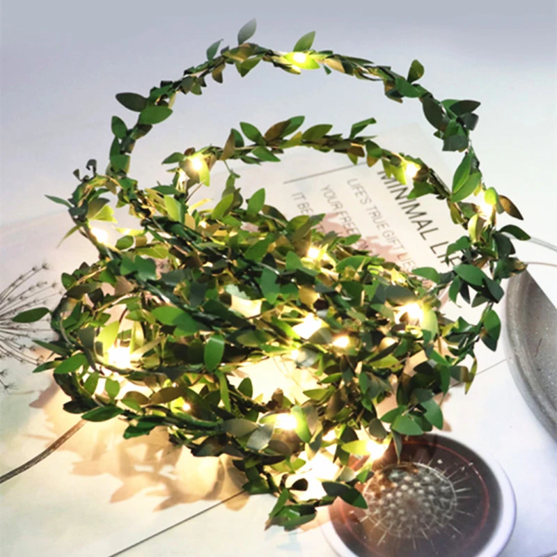Led Light Curtain Leaf Led Lights Garlands Batteries Batteries