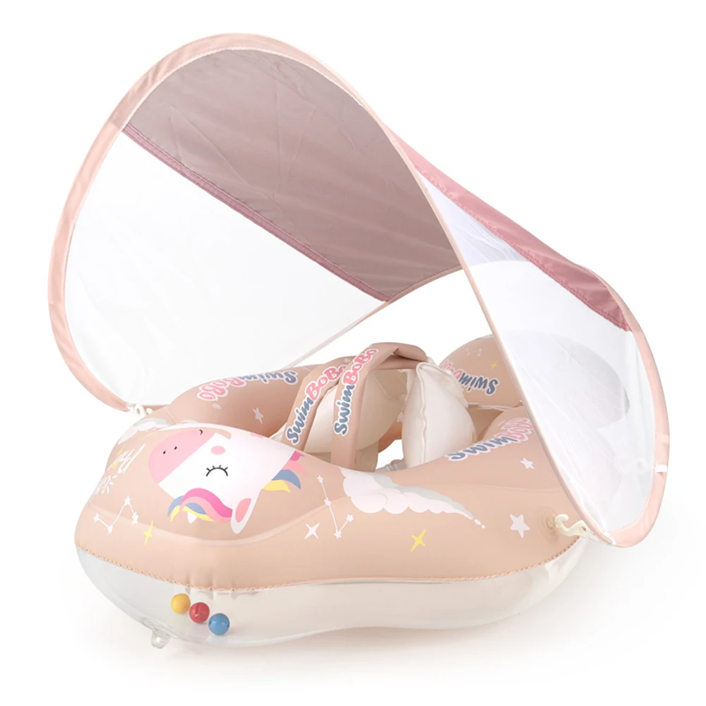 Kids Swim Ring Sunshade Circle Bathing Summer Outdoor Beach Boy Girl Water Toys Baby Swimming Float Inflatable Infant Floating