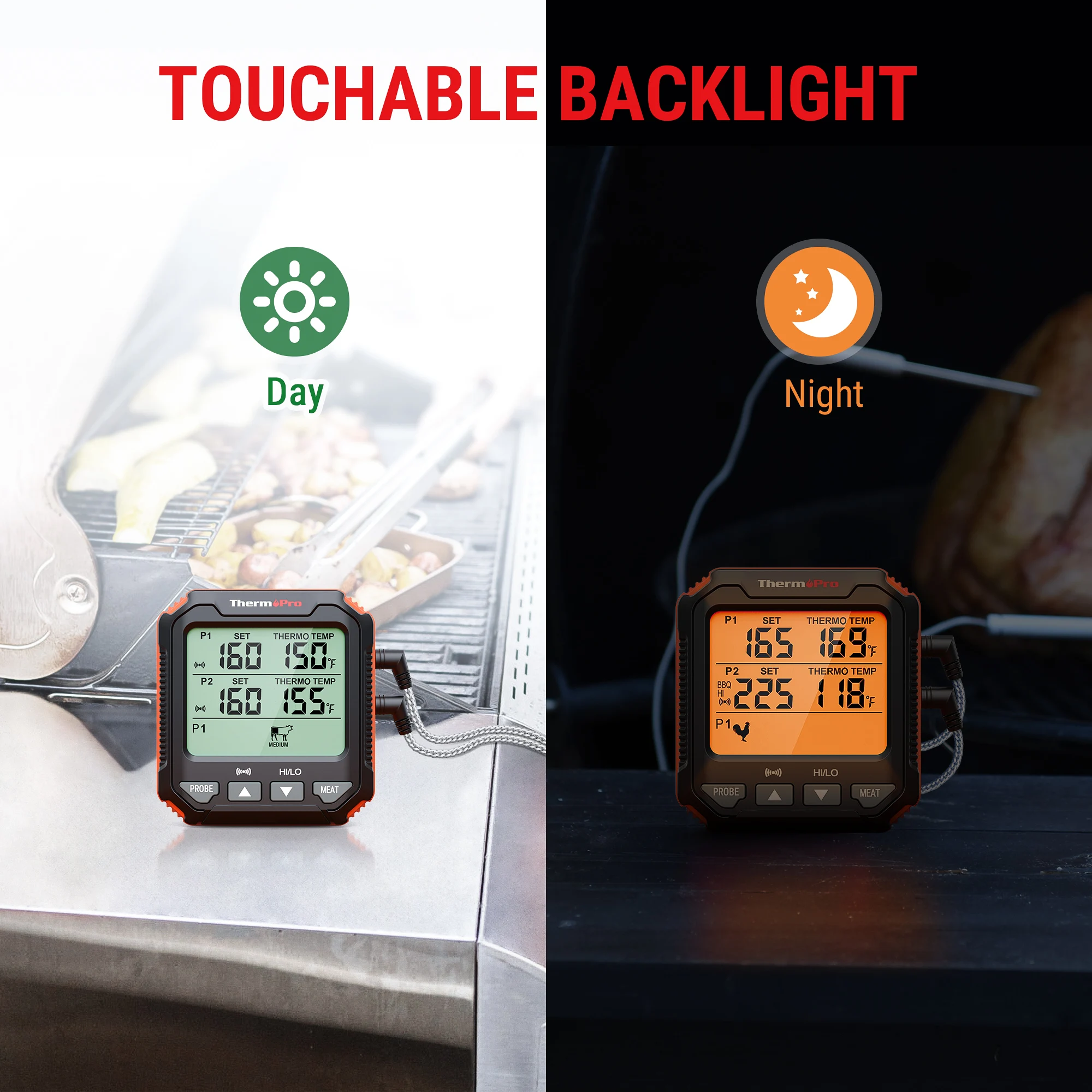 ThermoPro TP717 Dual Probes Electronic Backlight Food Thermometer Cooking BBQ Oven Thermometer with Big LCD Screen For Kitchen 5