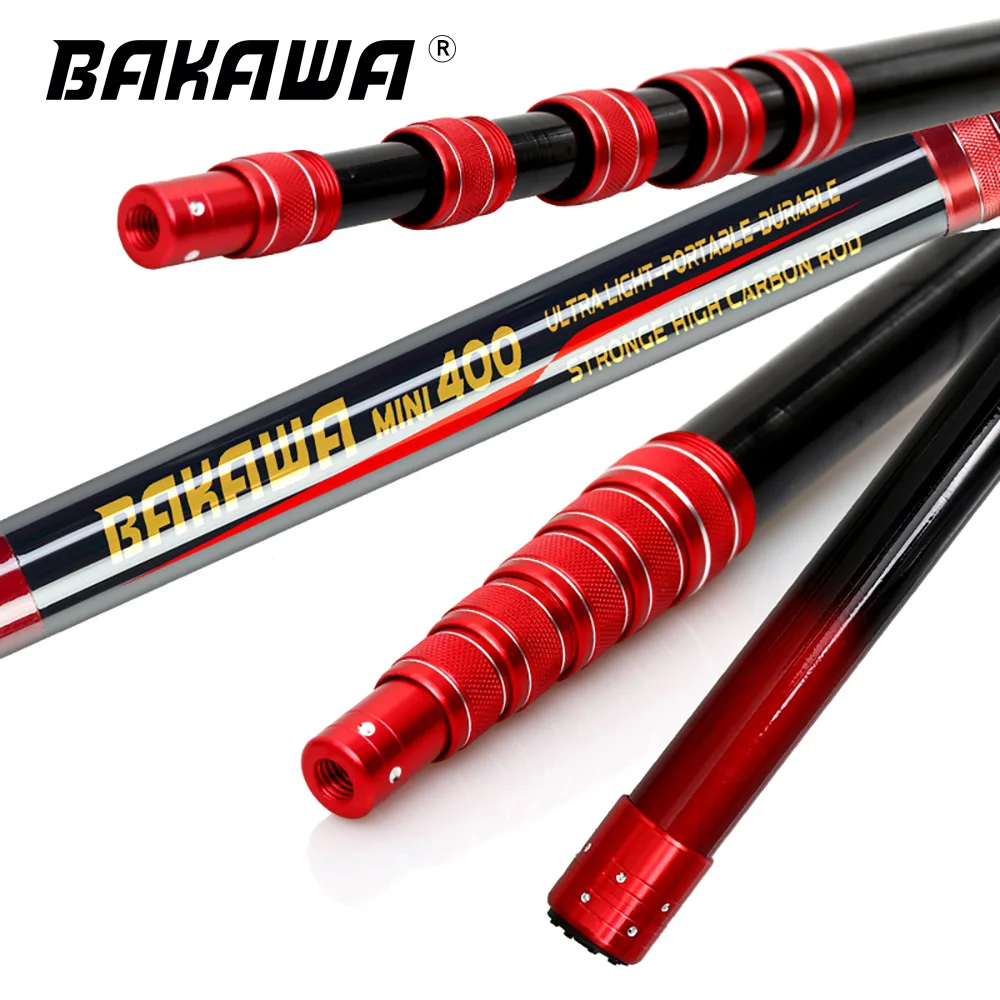 BAKAWA 잉어 낚시 핸드 네트, 탄소 섬유 삼각형 접이식 망원경, 플라이 바다 핸드 딥 네트 액세서리, 2.1M, 3.0M, 3.6M 