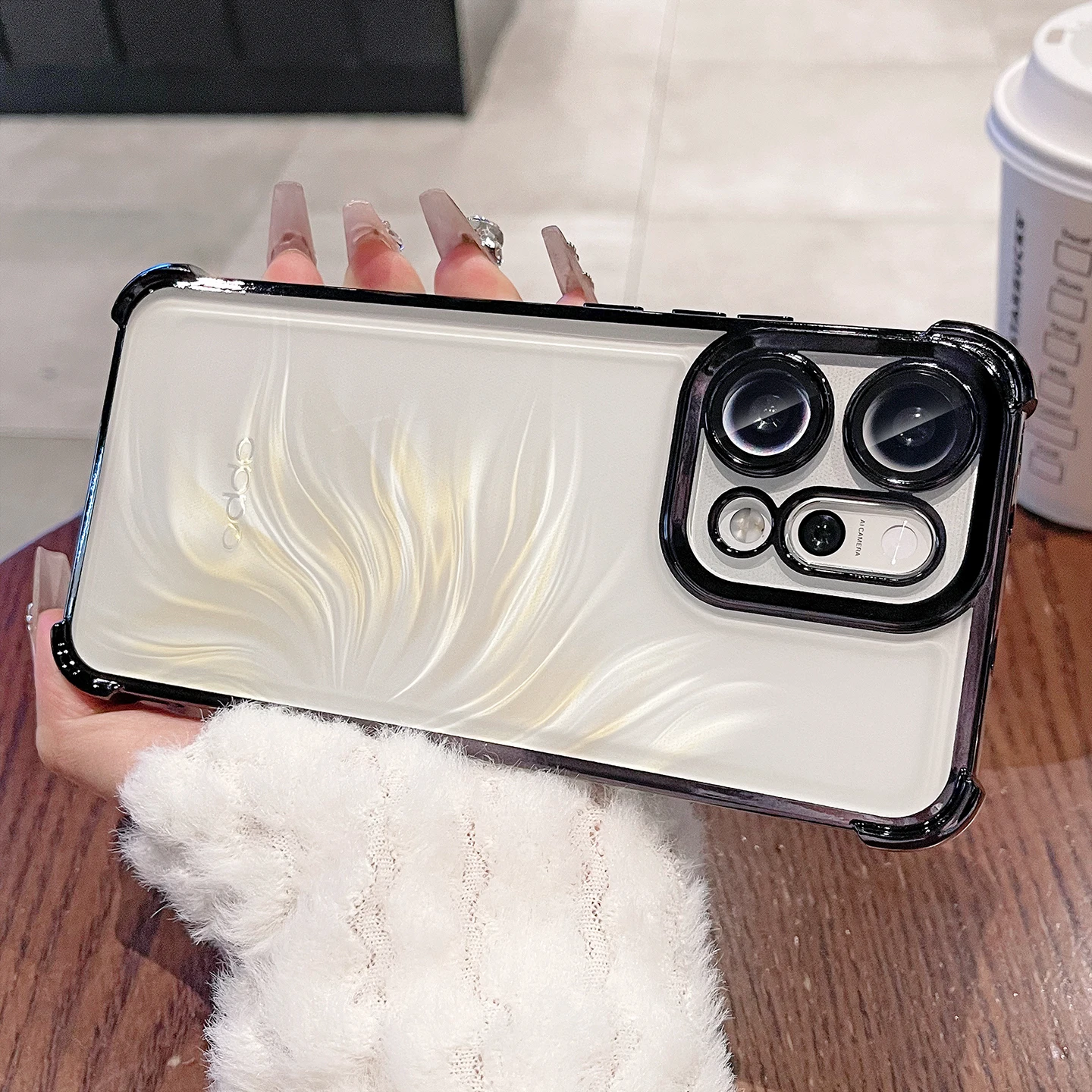 Luxury Plating Transparent Silicone Shockproof Case with Lens Protection