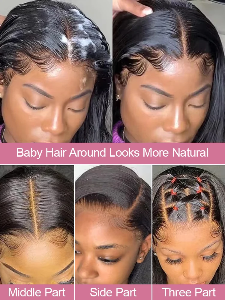 Human Hair Wig 40 50 Inches Human Hair Wig 13x6 HD Bone Straight Human Hair Lace Frontal Wigs 7x5 Glueless Wig Ready To Wear Pre Cut