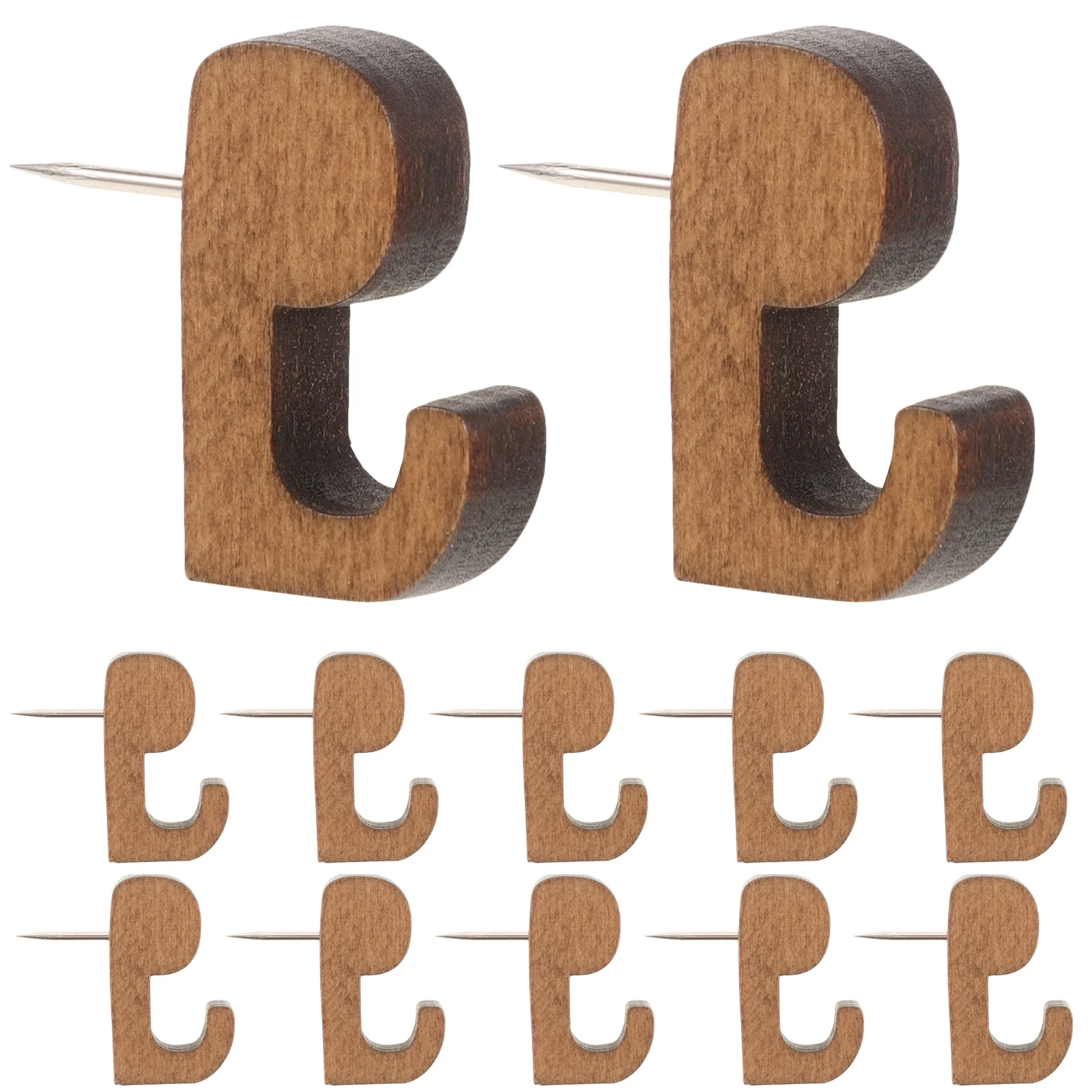 Push Pins 40 Pcs Wooden Hook Thumbtack Cork Board Tacks Wall Decorative Push Pin Hooks Replaceable
